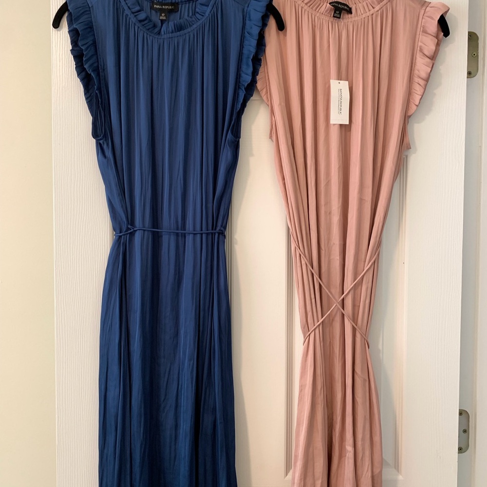 Banana Republic Blue Sleeveless Maxi Sundress